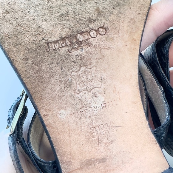 Jimmy Choo Zebra Haircalf & Black Leather Sandals – Size 38.5 – Made in Italy - Picture 7 of 9